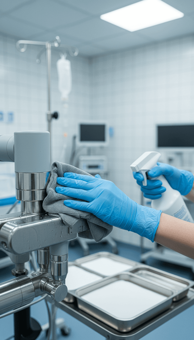 High-touch surface disinfection in exam room