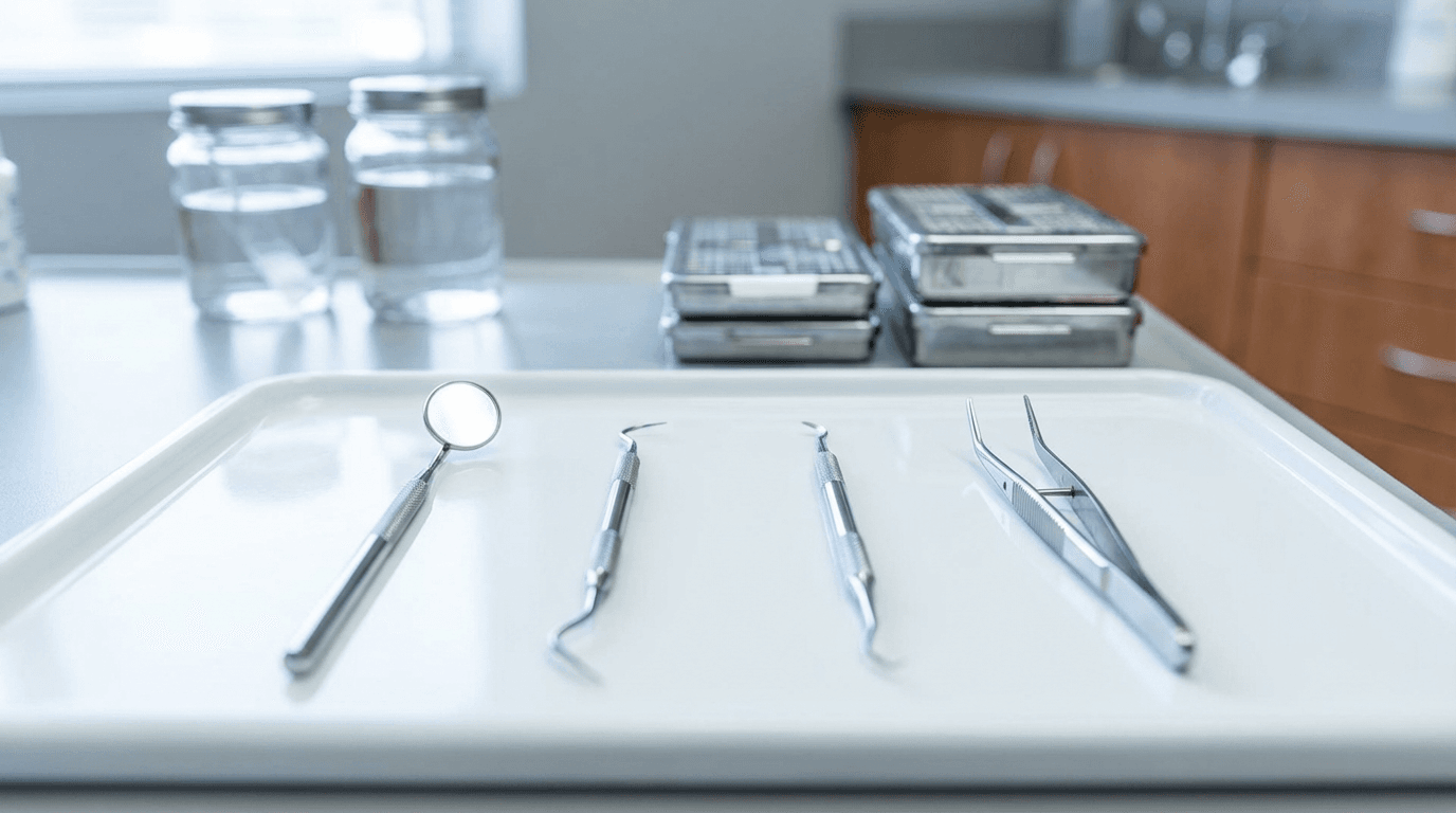 Dental operatory cleaning with sterile instruments