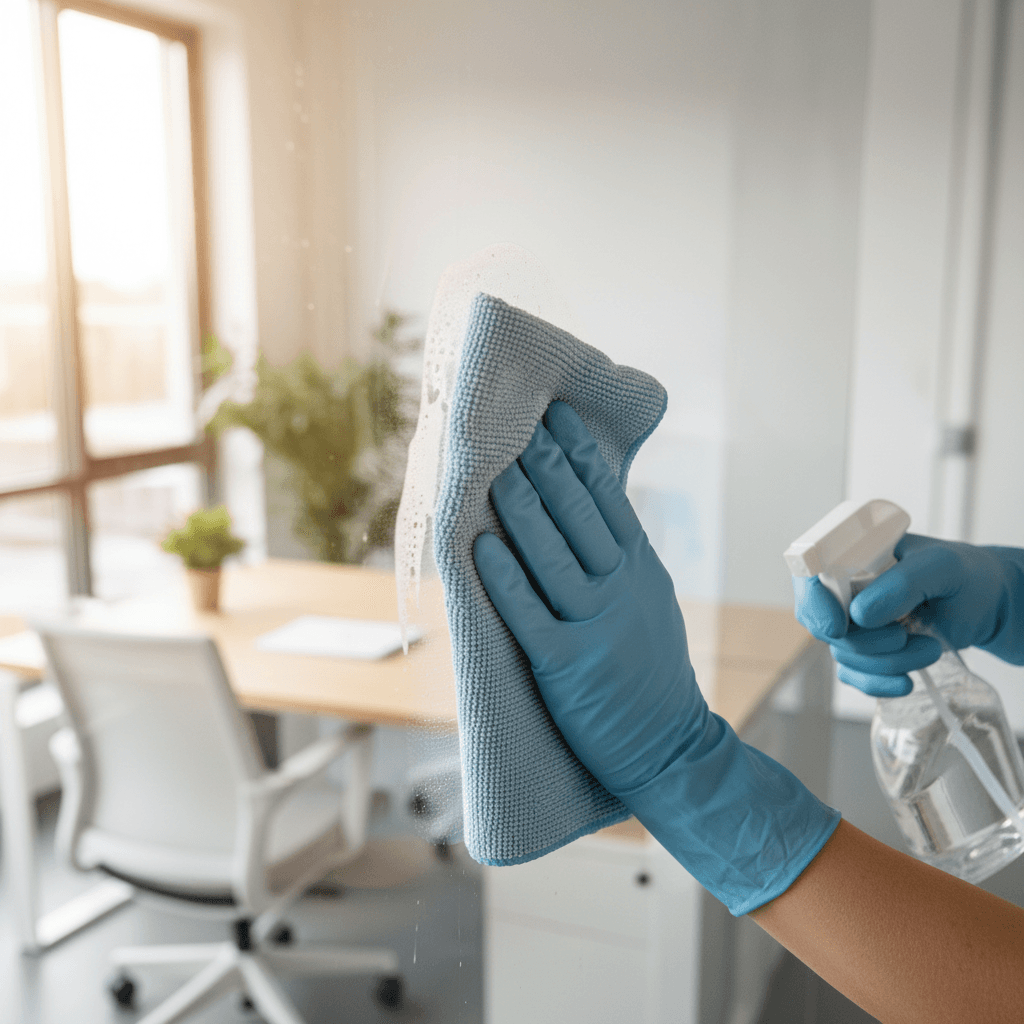 Daily floor cleaning service in healthcare facility