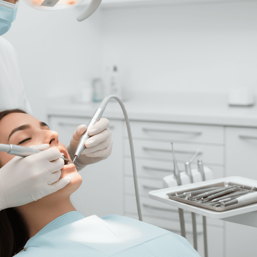 Healthcare professional reviewing cleaning and sterilization protocols